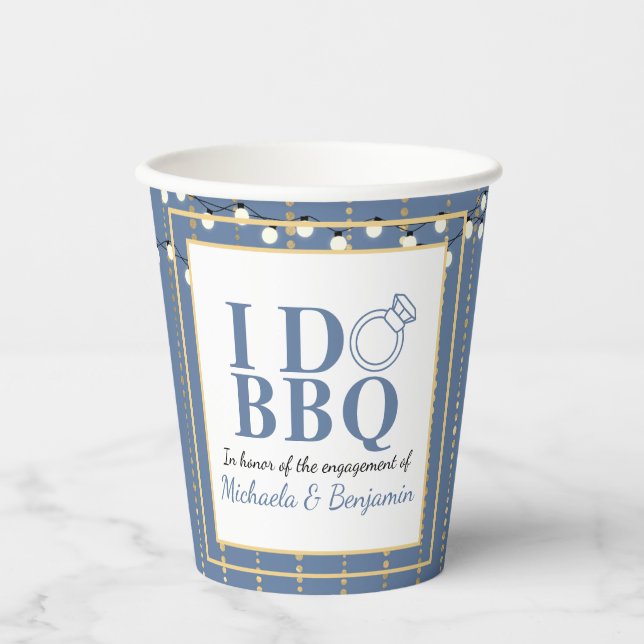 I Do BBQ Engagement Party Couples Shower Paper Cups (Front)