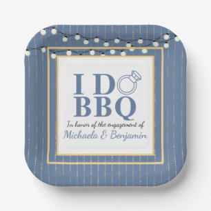 I Do BBQ Engagement Party Couples Shower Paper Plate
