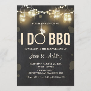 I Do BBQ Engagement Party Couples shower Rustic Invitation