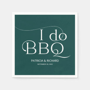 I do BBQ Engagement Party Green Napkin
