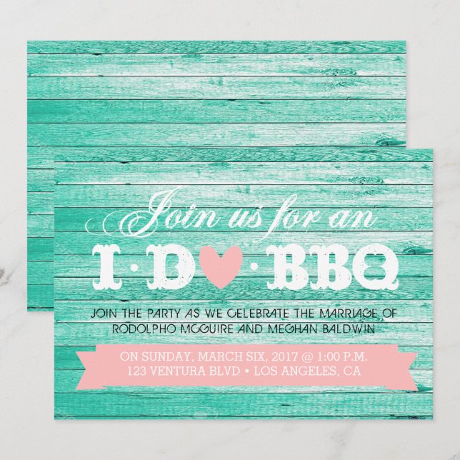 I DO BBQ ENGAGEMENT PARTY INVITATION (Front/Back)