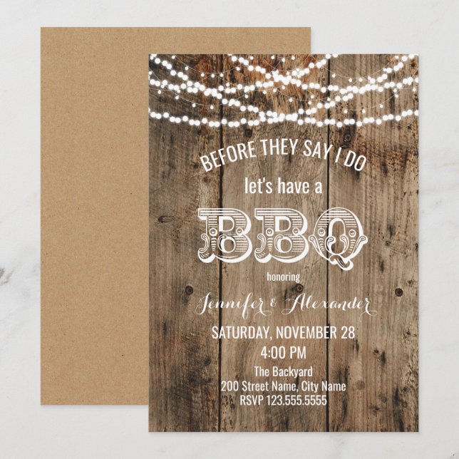 I DO BBQ Engagement Party Invitation (Front/Back)