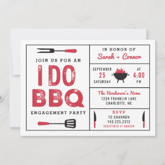 I Do BBQ Engagement Party Invitation