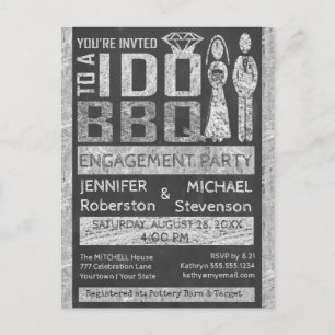 I Do   BBQ   Engagement Party Invitation Postcard