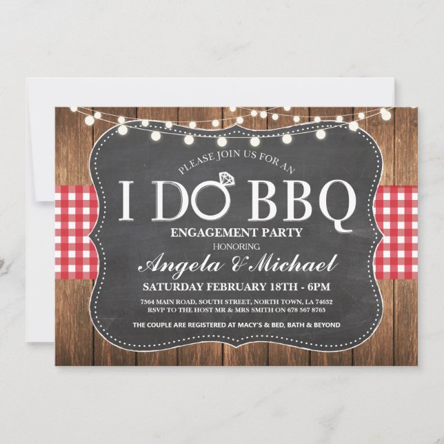 I DO BBQ Engagment Couples Shower Party Invite (Front)