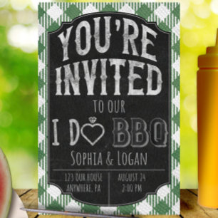I Do BBQ Green Bridal & Wedding Shower Invitation