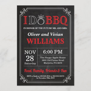 I DO BBQ Invitation Chalkboard Wedding Engagment