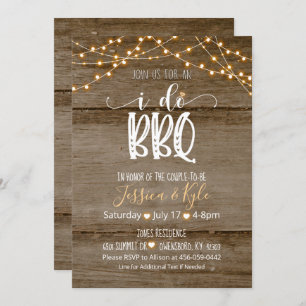 I Do BBQ Invitation - Rustic