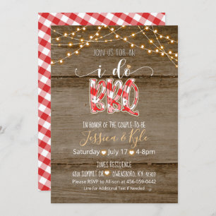 I Do BBQ Invitation - Rustic Gingham