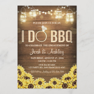 I Do BBQ Invite Sunflower Couples shower Rustic