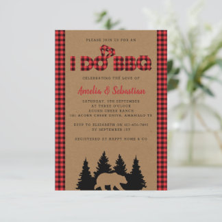 I Do BBQ Kraft Plaid Bridal Shower Invitation