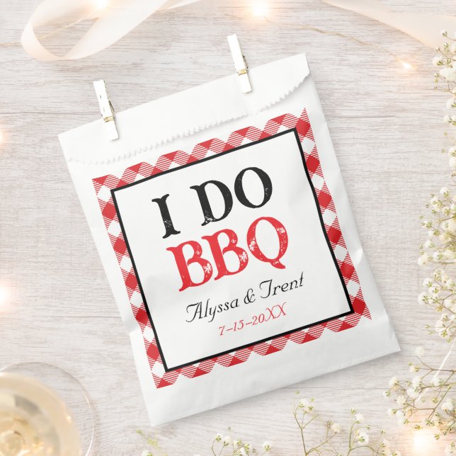 I DO BBQ Modern Wedding Favour Bag (Clipped)