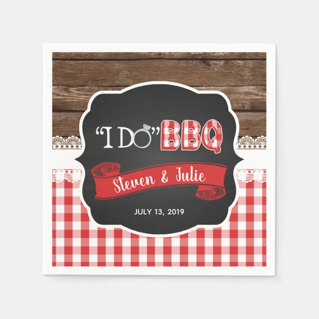 I Do BBQ Napkin - Red (Front)