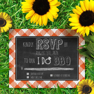 I Do BBQ Orange Outdoor Summer/Spring Wedding RSVP Enclosure Card