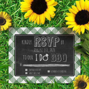 I Do BBQ Outdoor Summer/Spring Green Wedding RSVP Enclosure Card