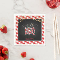 I Do BBQ Paper Napkin - Gingham - Custom