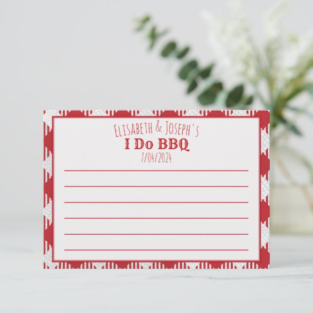 I Do BBQ Party Blank Activity, Answer & Address Card (Standing Front)