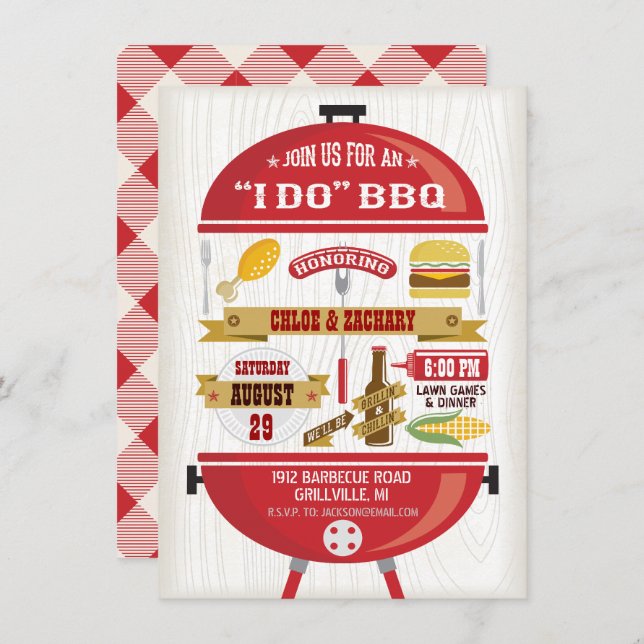 " I DO " BBQ Party Invitation (Front/Back)