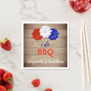 I Do BBQ Patriotic Floral Napkin