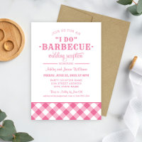 I Do BBQ Pink Gingham Wedding Reception