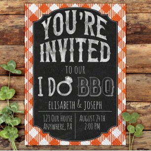 I Do BBQ Pumpkin Bridal, Wedding Shower Invitation