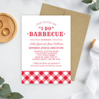 I Do BBQ Red Gingham Wedding Couples Shower