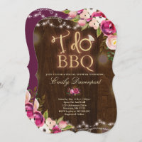 I Do BBQ Rustic Bridal Shower Invitation Florals