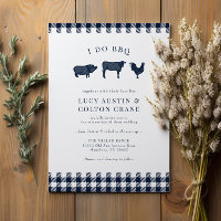I Do BBQ Rustic Country Navy Blue Picnic Wedding