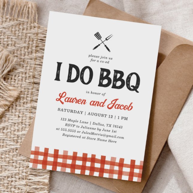 I Do BBQ Rustic Couples Wedding Shower Invitation (Creator Uploaded)