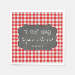 I DO BBQ Rustic Engagement Custom Napkin