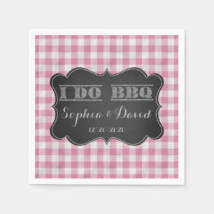 I DO BBQ Rustic Engagement Party Custom Napkin