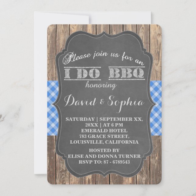 I DO BBQ Rustic Engagement Party Invitation (Front)