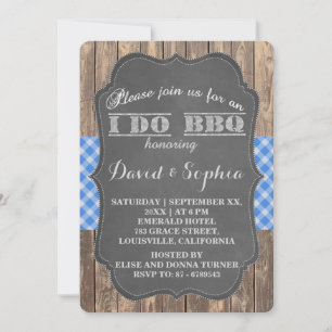 I DO BBQ Rustic Engagement Party Invitation