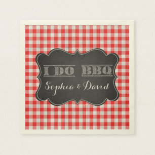 I DO BBQ Rustic Engagement Party Napkin