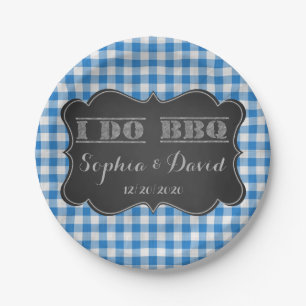 I DO BBQ Rustic Engagement Party Paper Plate