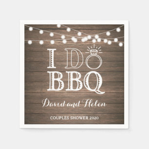 I DO BBQ Rustic Wedding Engagment Napkin