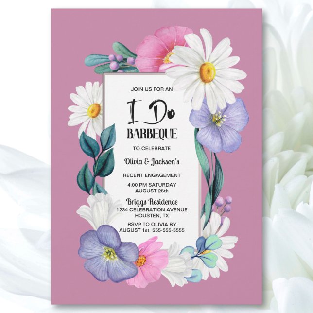 I Do BBQ Spring Floral Engagement Party Invitation (Creator Uploaded)