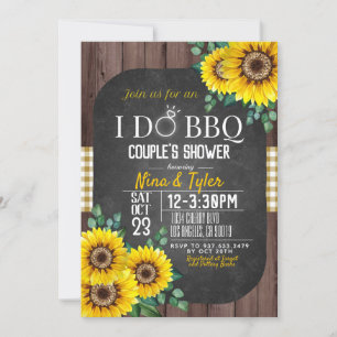 I Do BBQ Sunflower Couple's Shower Invitation