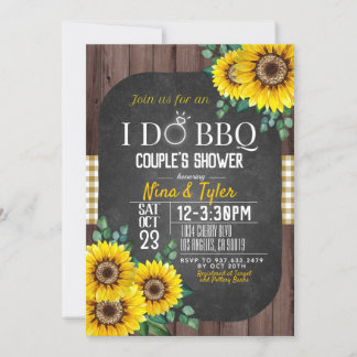 I Do BBQ Sunflower Couple's Shower Invitation