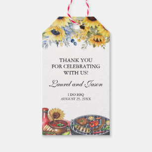 I Do BBQ Sunflower Rustic Engagement Party Favour Gift Tags