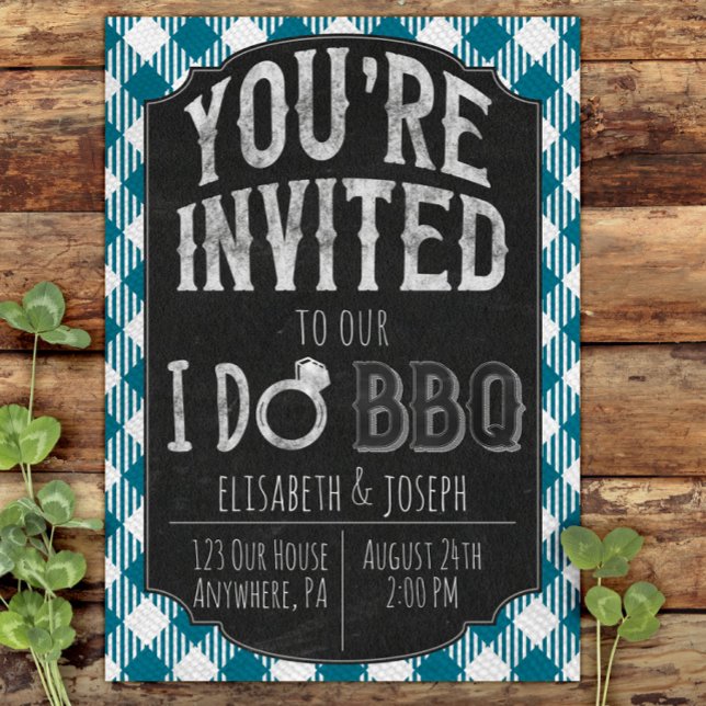 I Do BBQ Teal Bridal & Wedding Shower Invitation (Creator Uploaded)