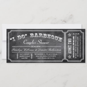 I DO BBQ Ticket Invitations   Couples Shower