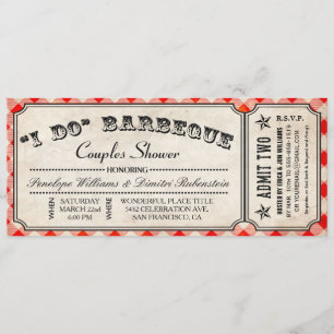 I DO BBQ Ticket Invitations   Couples Shower