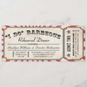 I DO BBQ Ticket Invitations   Rehearsal Dinner