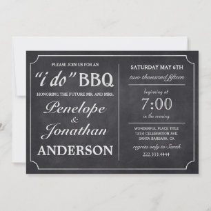 I DO BBQ Vintage Chalkboard Invitations
