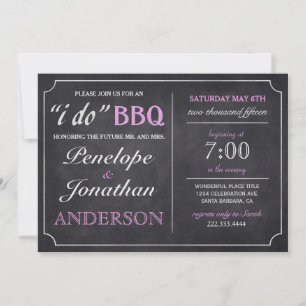 I DO BBQ Vintage Chalkboard Invitations