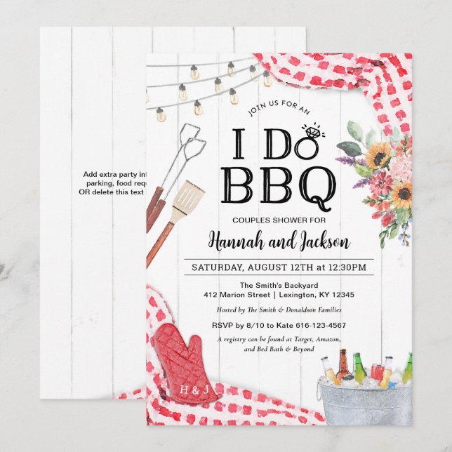 I Do BBQ Wedding Shower Invitation (Front/Back)