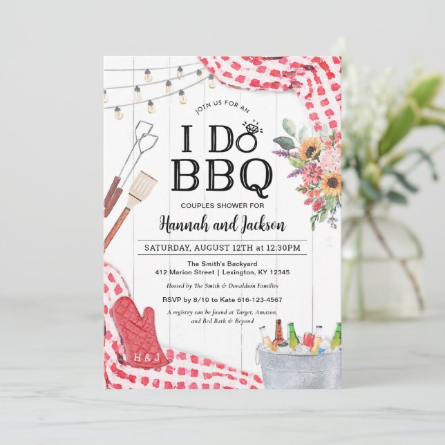 I Do BBQ Wedding Shower Invitation (Standing Front)