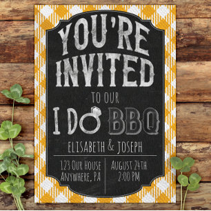 I Do BBQ Yellow Bridal & Wedding Shower Invitation