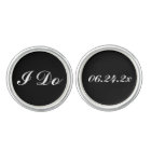 I Do Black and White Custom Wedding Date Groom